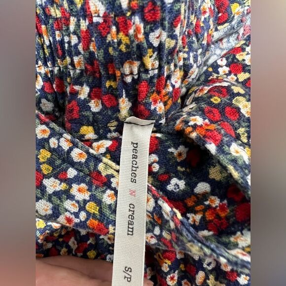 Peaches n Cream Bohemian Floral Print Mini Skirt Front buttons Size S/P - Picture 6 of 15